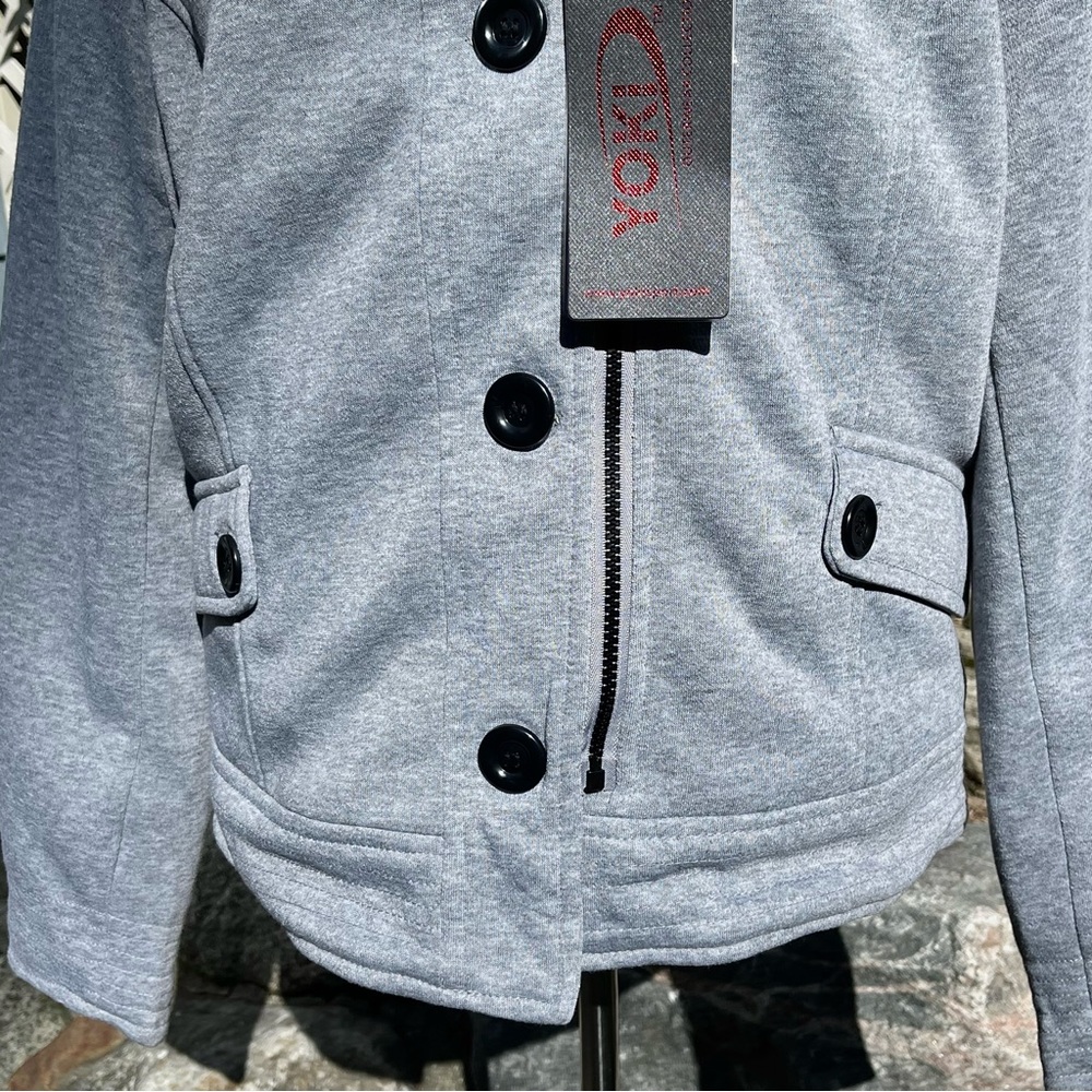 Yoki Knit Zippered Cuff Lightweight Collared Jacket - Picture 8 of 16